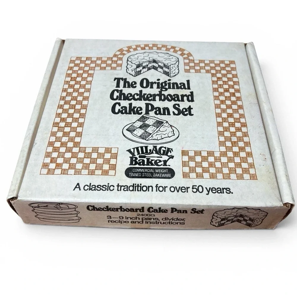 VINTAGE - Village Bakery The Original Checkerboard Cake Pan Set